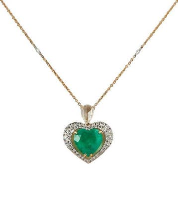Halsketting - 14 karaat Geel goud - 4.12ct. tw. Smaragd -, Nieuw