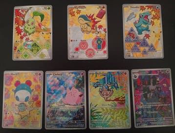 Pokémon - 7 Card - Cyndaquil, Totodile, Chikorita, Marill,, Nieuw