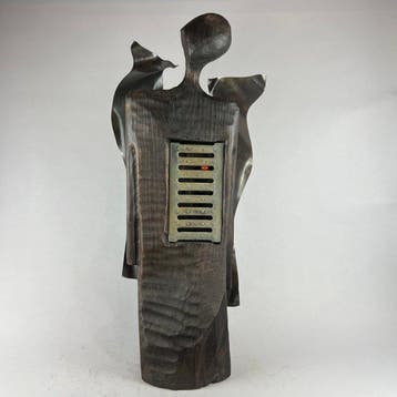 Karol Dusza (XX-XXI) - The Angel with surprise - 76cm wooden