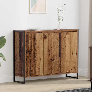 vidaXL Bijzetkast Oud Hout 96,5 x 30 x 75 cm Bewerkt hout, Minder dan 50 cm, Verzenden, Nieuw, Minder dan 100 cm