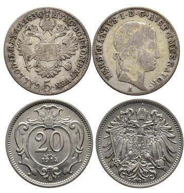 Oostenrijk. 2 Monete Austria : Ferdinandus I - 5 Kreuzer