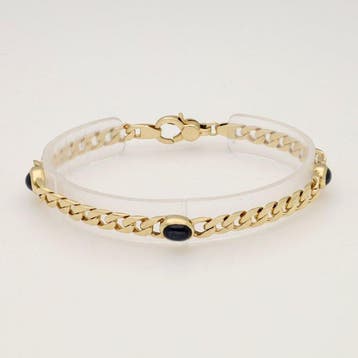 Armband - 14 karaat Geel goud - Saffier, Nieuw