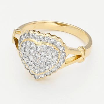 Ring - 18 karaat Geel goud Diamant (Natuurlijk) - Hart, Nieuw