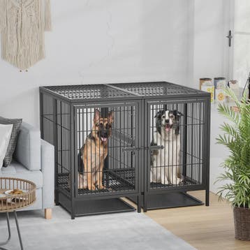 Heavy Duty Hondenbench 52 Inch Extra Groot Metaal met Uitnee, Dieren en Toebehoren, Hondenbenches, Verzenden, Nieuw