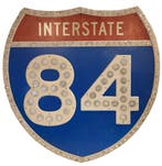 Interstate 84 Straatbord - Origineel - 91 x 91 cm, Ophalen, Gebruikt