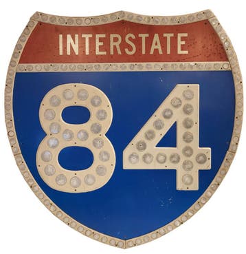 Interstate 84 Straatbord - Origineel - 91 x 91 cm, Ophalen, Gebruikt