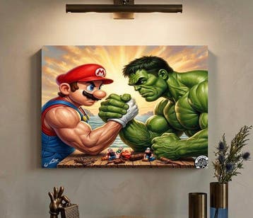 Ldm. - Mario vs Hulk – Titans Arm Wrestling By LDM. Tela, Nieuw