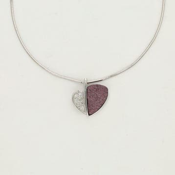 Ketting met hanger - 18 karaat Witgoud Diamant (Natuurlijk)
