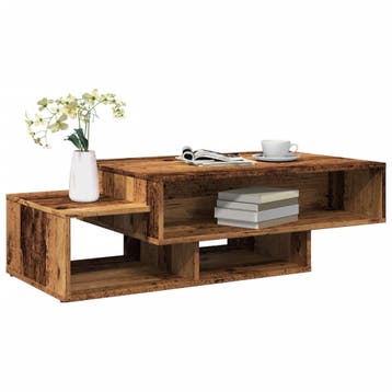 vidaXL Salontafel 105x55x32 cm bewerkt hout oud houtkleurig, 100 tot 150 cm, Verzenden, Nieuw, 50 tot 100 cm