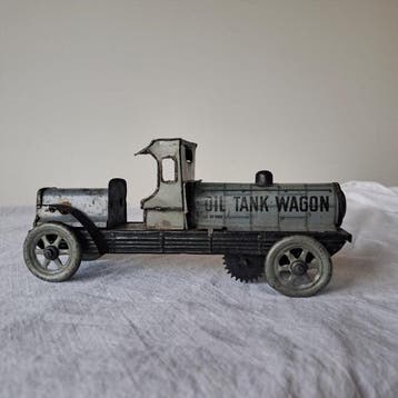 Distler - Oil Tank Wagon - Opwindbare blikken auto -, Antiek en Kunst, Antiek | Speelgoed