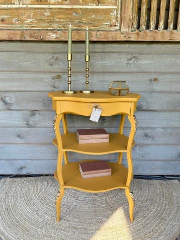 Vintage kastje in de kleur Mustard, Verzenden, Hout, Nieuw, Vintage , Sfeervol