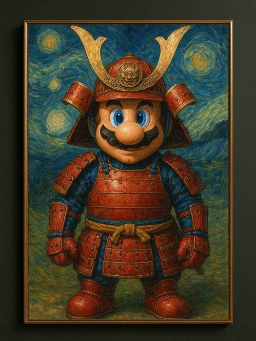 Sylar T. - Super MArio Samurai 40x60cm, Spelcomputers en Games, Spelcomputers | Overige Accessoires