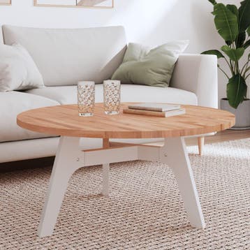 vidaXL Tafelblad rond Ø90x2,5 cm massief beukenhout, Verzenden, Nieuw
