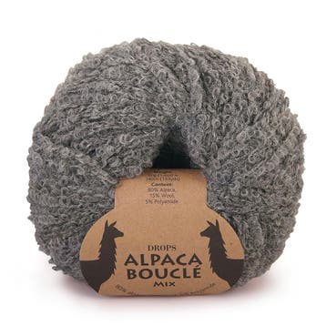 DROPS Alpaca Bouclé Mix - 0517 grijs - Wol Garen, Ophalen of Verzenden, Nieuw