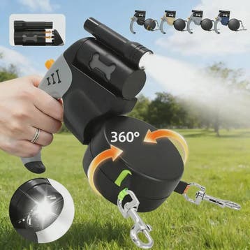 Automatische Dubbele Hondenlijn met LED-lamp en 3M Uittrekba, Verzenden, Nieuw