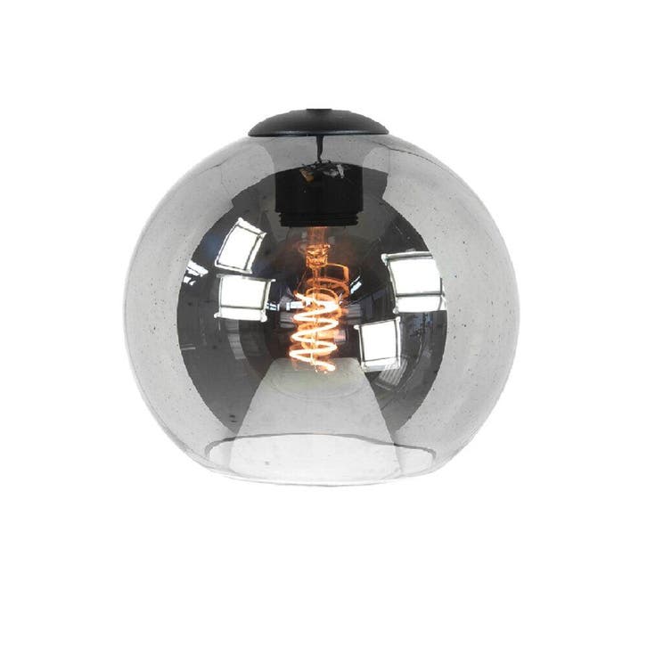Highlight | Glazen lampenkap 20cm | Smoked | Rond, Huis en Inrichting, Lampen | Lampenkappen, 25 tot 50 cm, Rond, Zwart, Nieuw