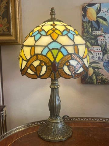 Buffet tafellamp - Glas-in-lood