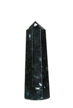 Zwarte Larvikiet Obelisk – Zeldzame zwarte meteoorsteen met