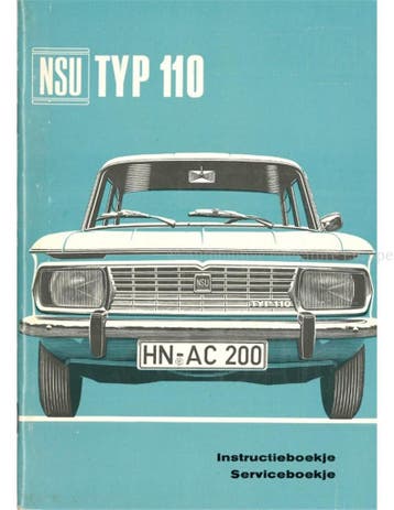 1965 NSU TYP 110 INSTRUCTIEBOEKJE NEDERLANDS, Auto diversen