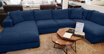 U-Bankstel Sloterdijk - loungebanken - Blauw, Nieuw, 150 cm of meer, Stof, 300 cm of meer