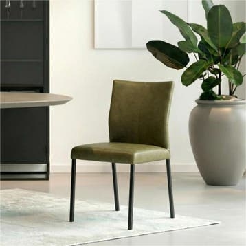 Leren eetkamerstoel Basic - Granada Olive (olijf) - Poten, Overige kleuren, Nieuw, Leer, Ophalen of Verzenden