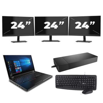 Lenovo ThinkPad P53 -   i7-9e  8GB  - 256GB  + 3x 24 inch, Computers en Software, Windows Laptops, Verzenden, Refurbished, 9e Generatie