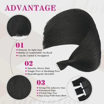 Remy Tape-in Hair Extensions - 100% Echt Menselijk Haar, Nat, Verzenden, Nieuw