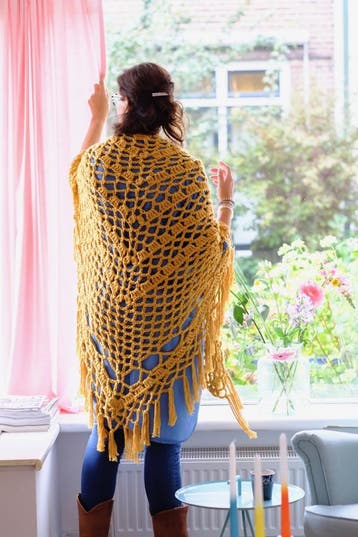 BOHO Omslagdoek Haakpatroon, Ophalen of Verzenden, Nieuw, Breien of Haken, Wol of Garen