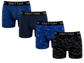 SQOTTON® Katoenen boxershorts - 4-Pack - Electric Pulse, Kleding | Heren, Verzenden
