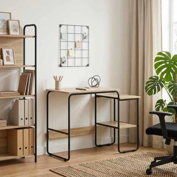 vidaXL Bureau met opbergruimte Sonoma Eiken 100 x 50 x 75 cm, Verzenden, Nieuw