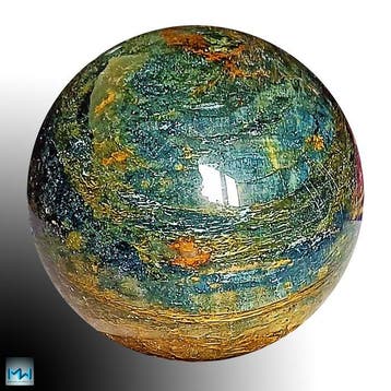 Gepolijste Blauwe Pietersietbol uit Namibië - Hoogte: 64 mm