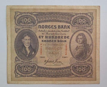 Noorwegen. - 100 Kroner - 1941 - Pick 10c (Zonder