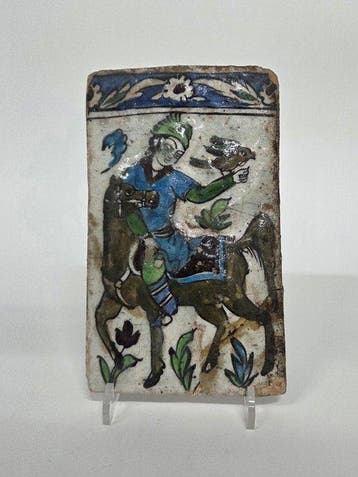 Tegel - 1950-1960 - A polychrome Qajar tile