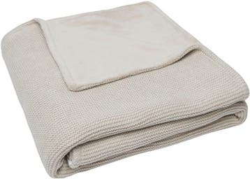 Jollein Basic Knit Nougat / Fleece 100 x 150 cm, Kinderen en Baby's, Dekens, Slaapzakjes en Inbakerproducten, Verzenden, Nieuw