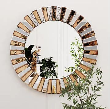 Ronde Sunburst Wandspiegel – Decoratieve Spiegel 60/80 cm, Verzenden, Nieuw