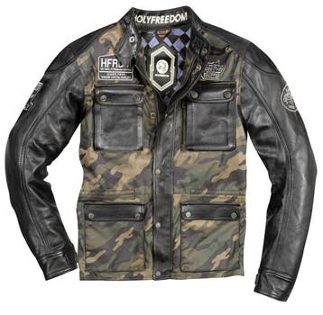 HolyFreedom Quattro Camo Zwart Leren/Textiele Motorjas, Jas | leer, HolyFreedom, Nieuw met kaartje, Heren