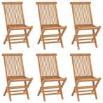 Tuinstoelen 6 st inklapbaar massief teakhout, Tuin en Terras, Tuinstoelen, Verzenden, Nieuw
