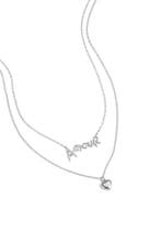 Gelaagde ketting amour met hart - zilveren kleur, Verzenden, Nieuw