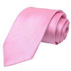 Fako Fashion - Stropdas - Ruit - Satijn - 8cm - 145cm - Roze, Verzenden, Nieuw