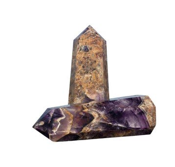 KAMR GEM Chevron Amethyst Crystal Towers - Set van 2