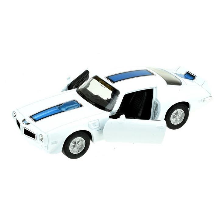 Modelauto Pontiac Firebird Trans Am 1972 wit/blauw 1:34 - .., Hobby en Vrije tijd, Modelauto's | Overige schalen, Ophalen of Verzenden