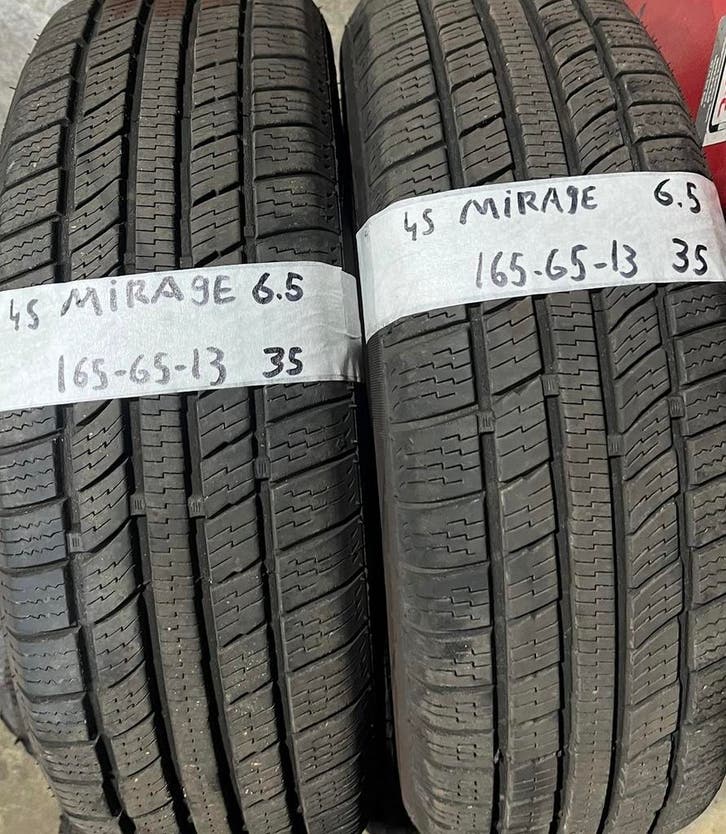 2x165-65-13 Mirage All-Season 2x6.5m €35 Per Band 165 65 13, Auto-onderdelen, Banden en Velgen, 13 inch, All Season, 165 mm, Personenwagen