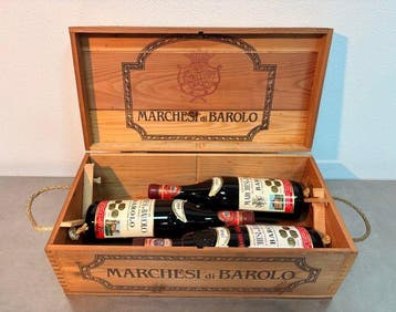 1968 , 1969, 1970 Marchesi di Barolo - Barolo - 3 Flessen, Verzamelen, Nieuw