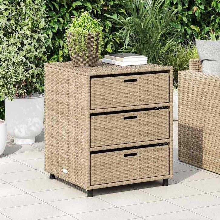 vidaXL Tuinkast 55x59x69 cm poly rattan beige, Tuin en Terras, Overige Tuin en Terras, Nieuw, Verzenden