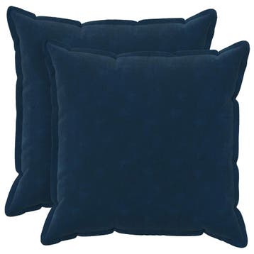 vidaXL Kussensloop 2 pcs HOUTEN Blauw 70 x 70 cm Microfiber, Verzenden, Nieuw, Blauw