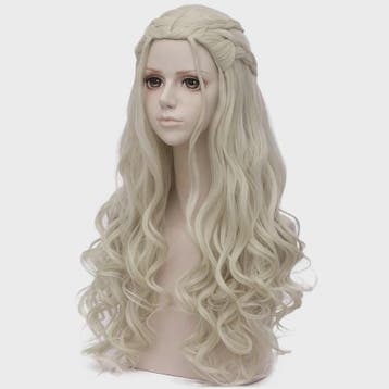 Lange blonde pruik met vlechtjes - Perfect voor cosplay, kos, Verzenden, Nieuw