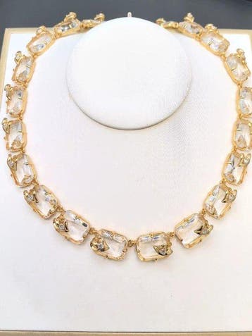 Monet - Goud gevuld - Halsketting - Vintage Kristallen, Nieuw