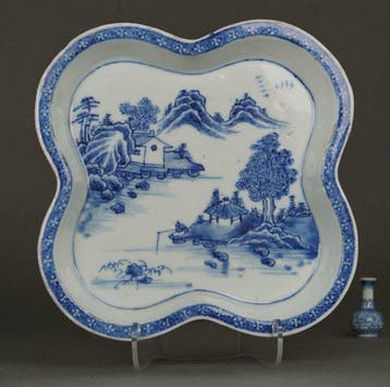 Kangxi (1662-1722) - Schaal - Taoïstische geleerde die vist