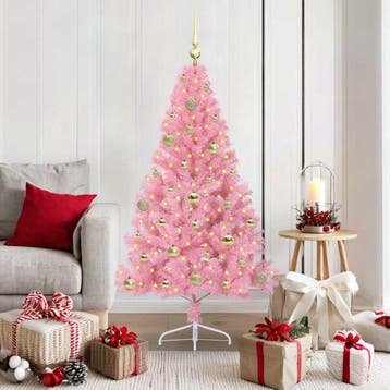 vidaXL Kunstmatig Voorverlicht Kerstboom met 150 LED Roze, Verzenden, Nieuw