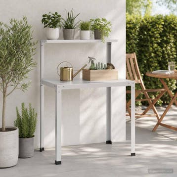 vidaXL Planttafel 80 x 50 x 104 cm Gepoedercoat staal Wit, Verzenden, Nieuw